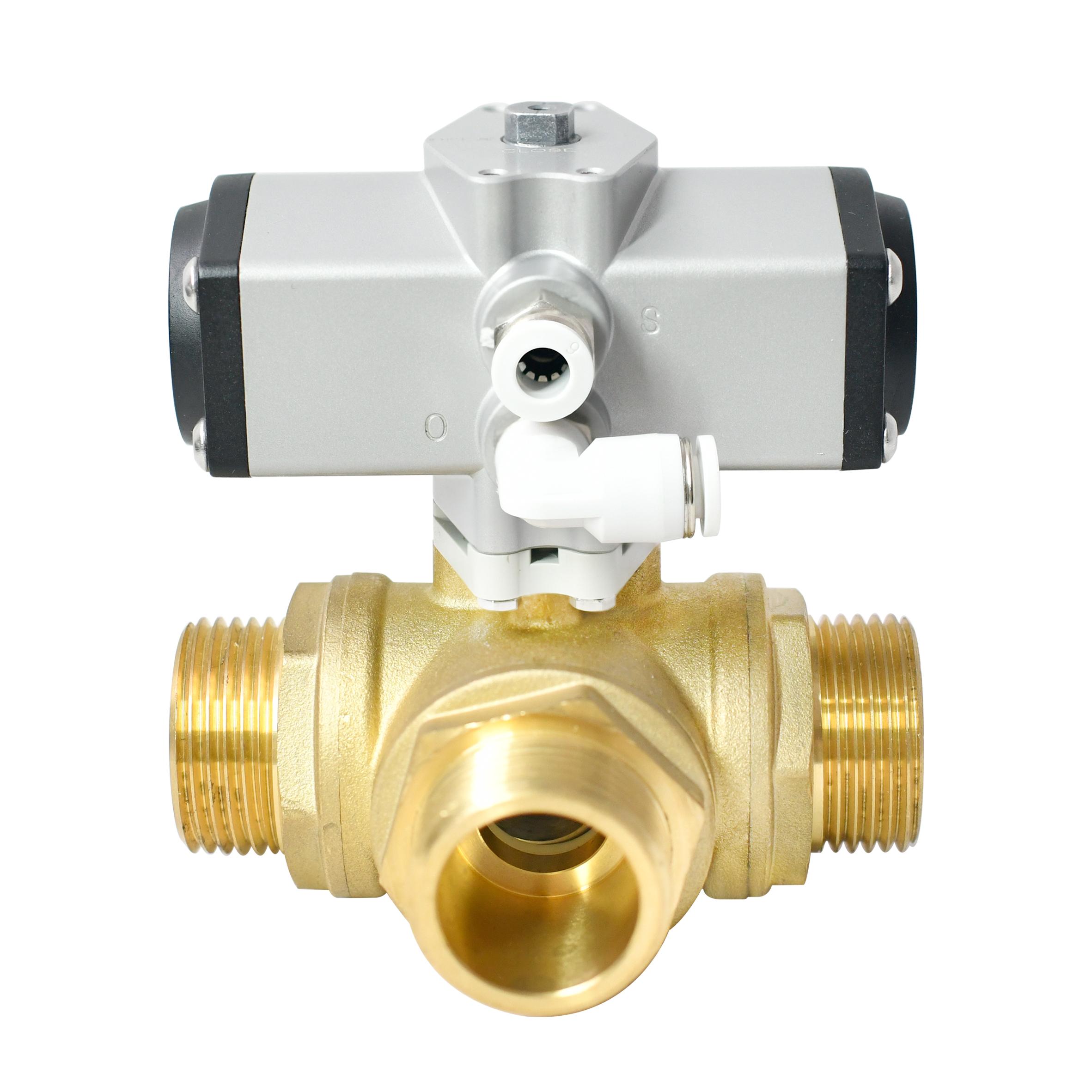 TONHEFLOW P30系列 DN25 三通外螺纹气动球阀，扭力3N.m