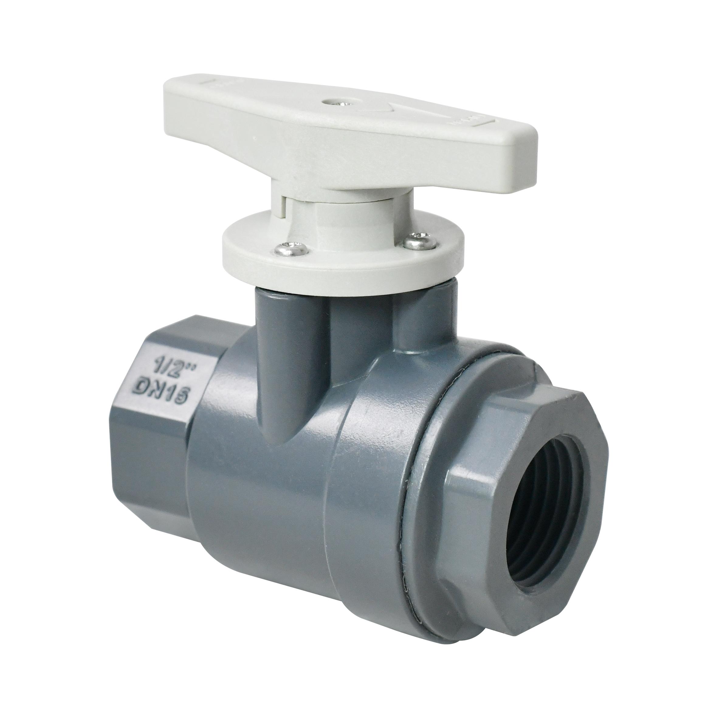 通禾 - 两通 1/2” UPVC 手动球阀，多种材质可选